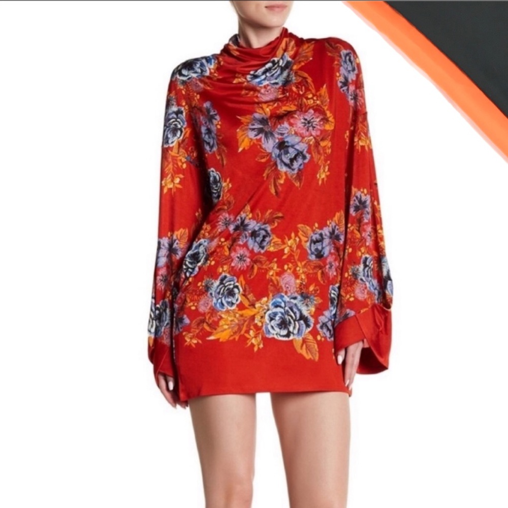 NEW Free People 2 AM Mini Dress Red Floral